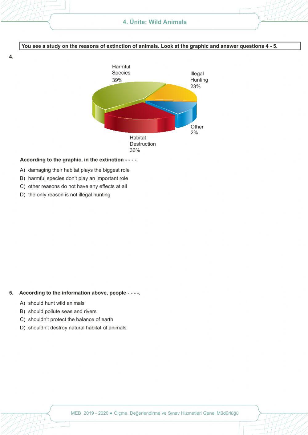 7.4 Wild Animals MEB Skill Based Test part 1