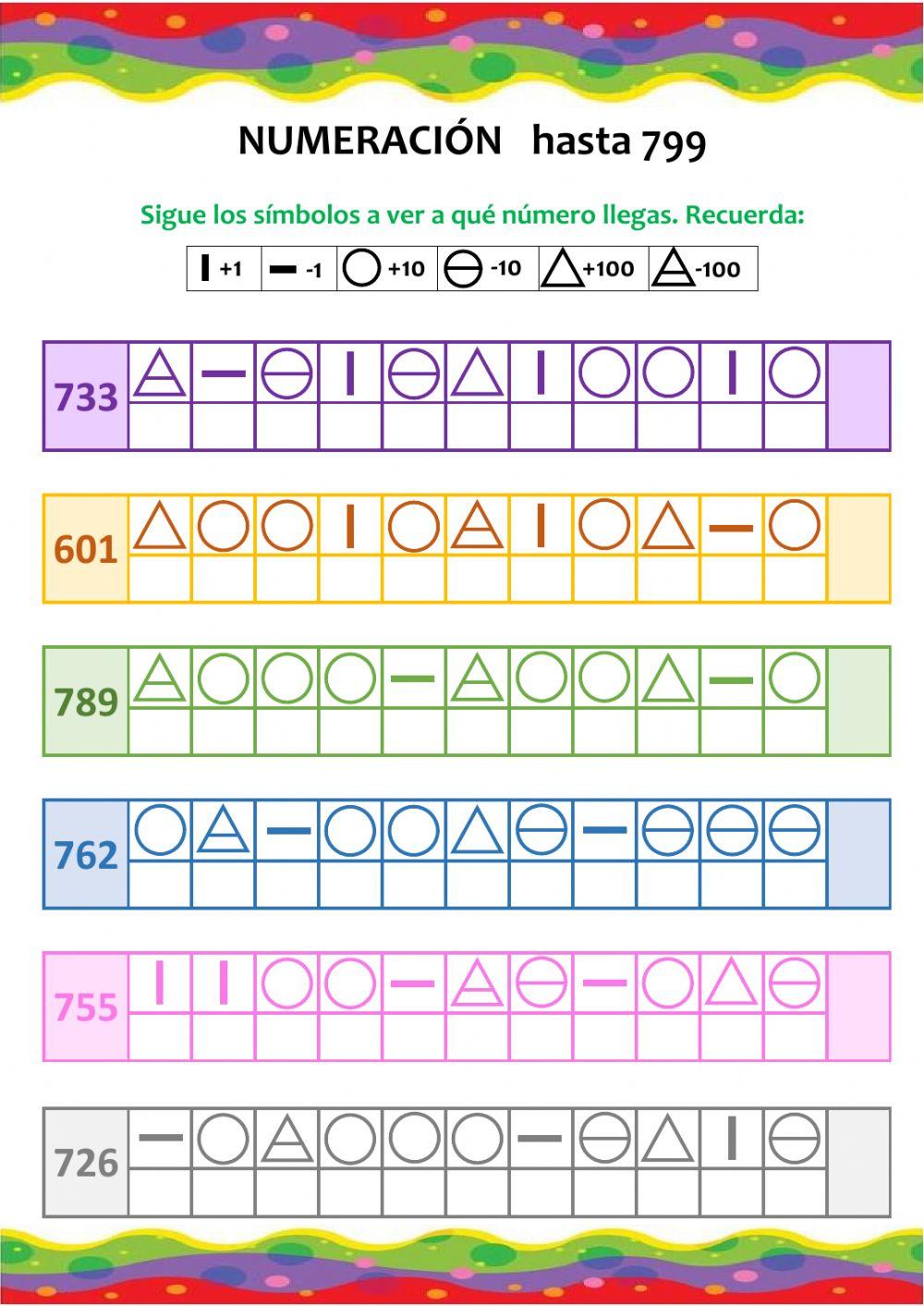 Numeración 1-799 (3) Numeración 1-799 (3)