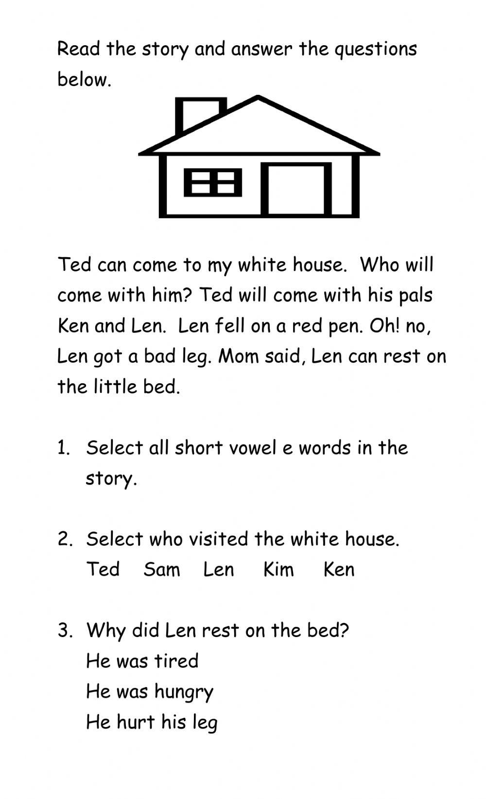 Reading Comprehension Passage Monday 4th