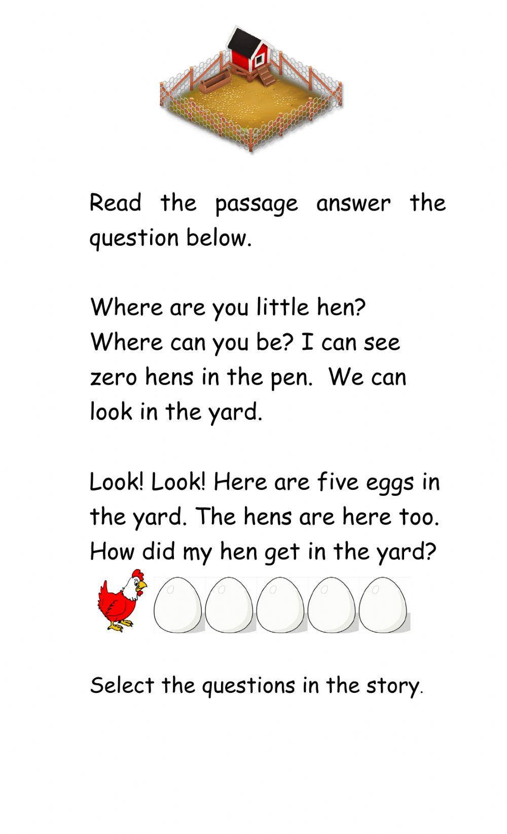 Reading Comprehension Passage Friday 8th