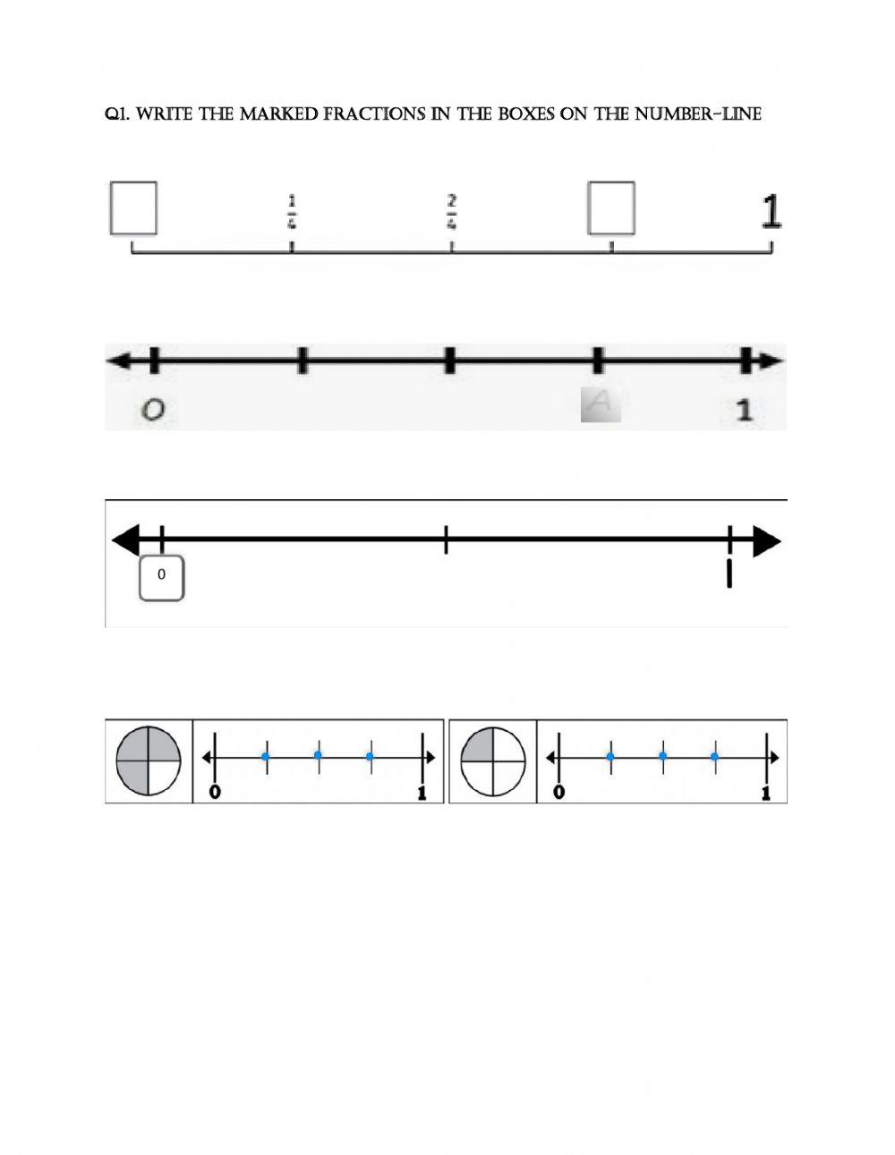 Ordering Fractions on a Number line
