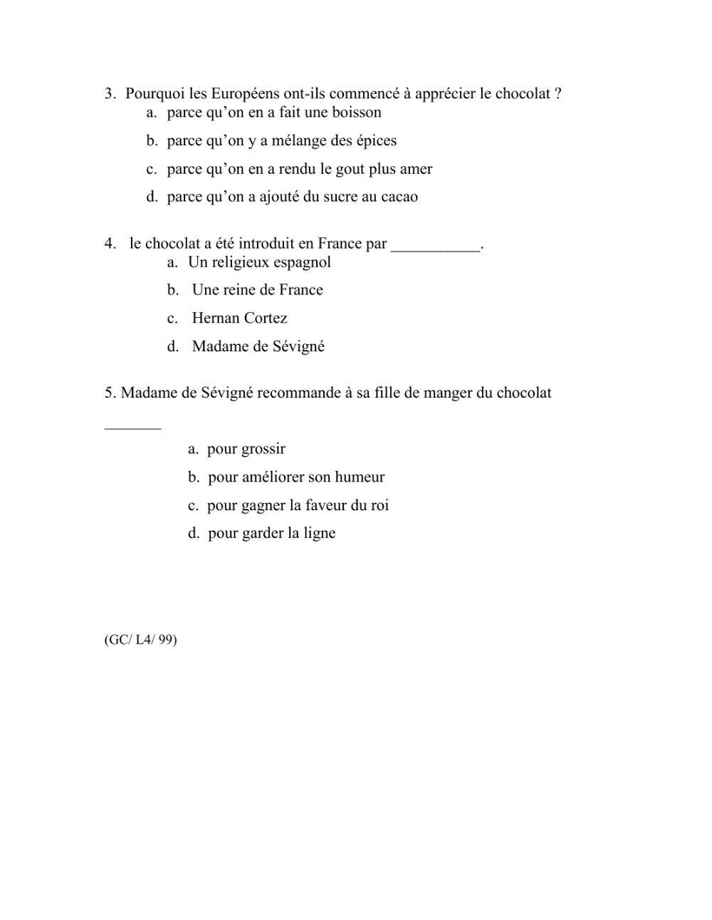 Lecture:  Le chocolat des dieux