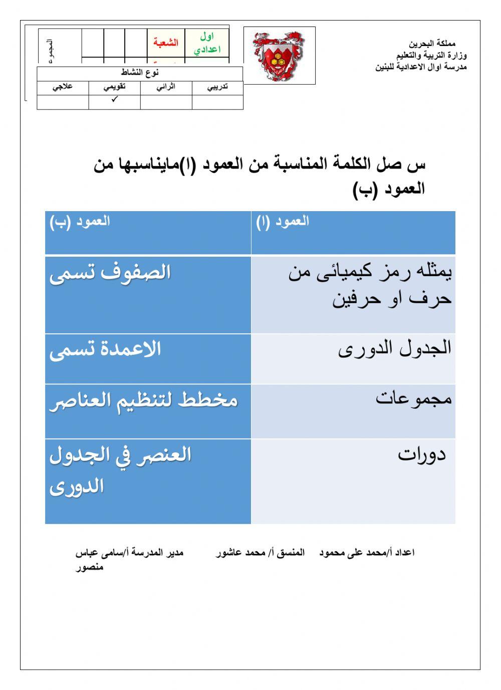 تقويم الجدول الدورى