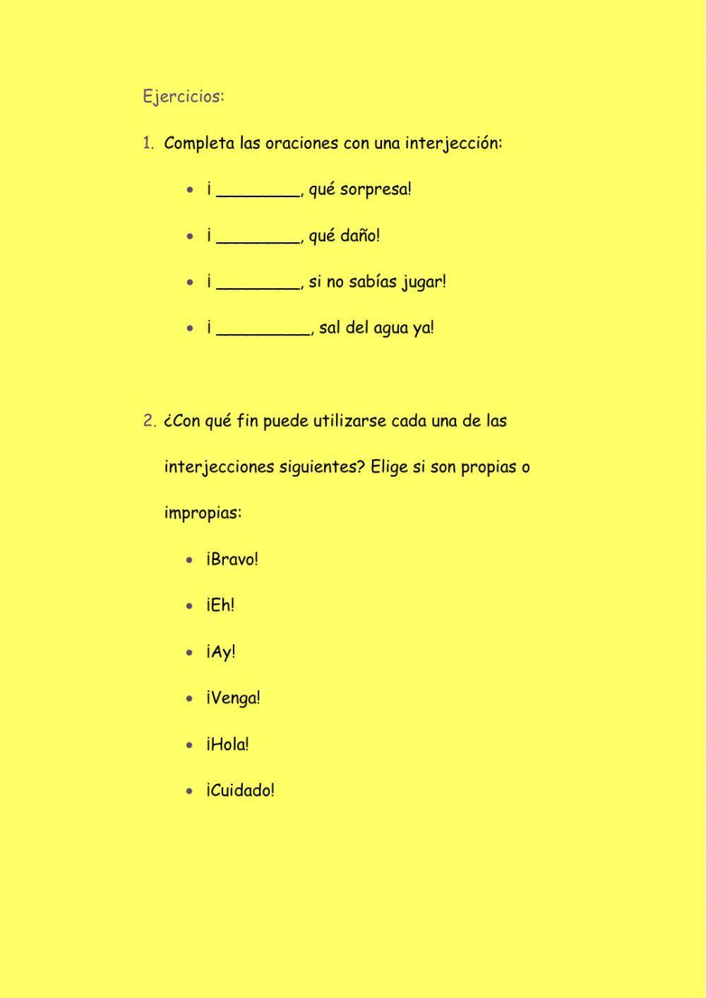 Las interjecciones