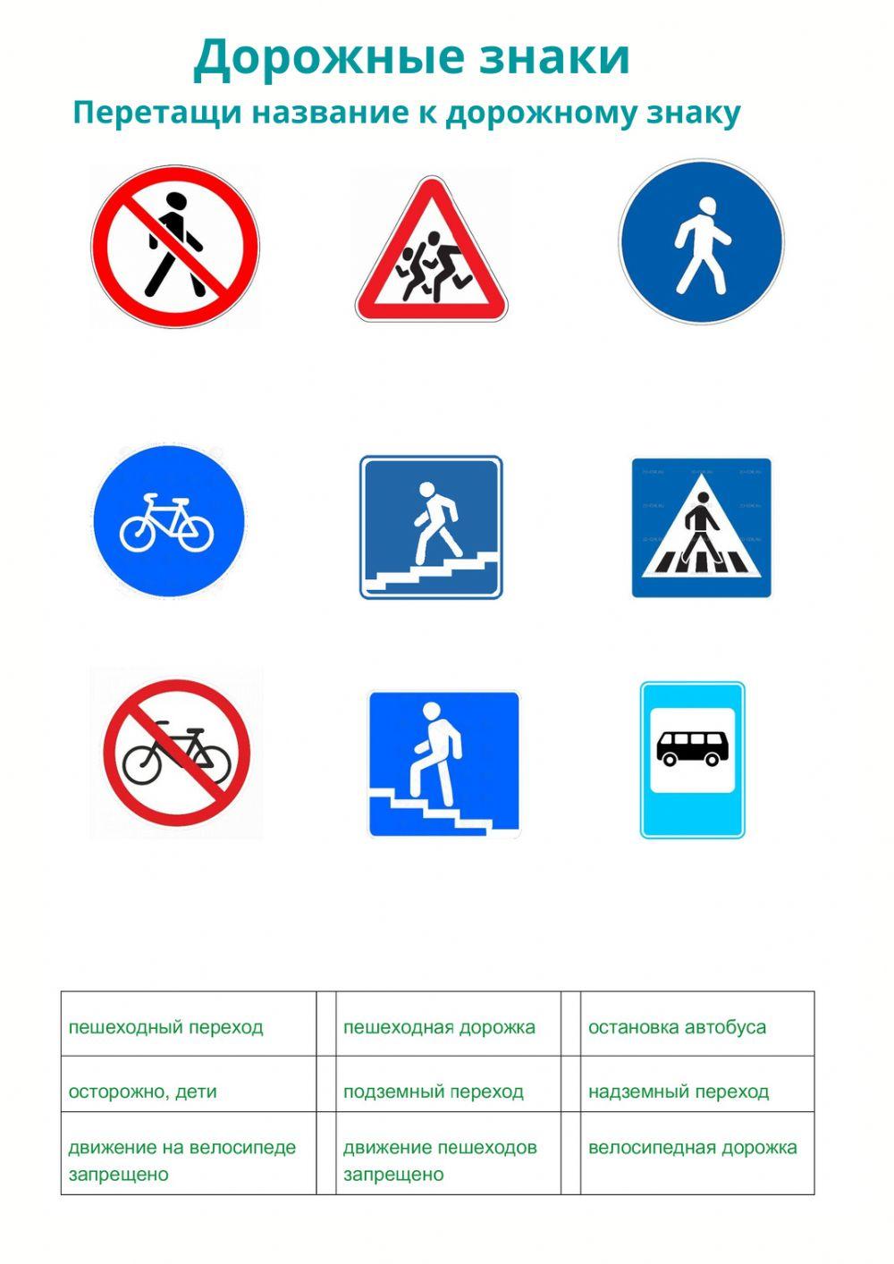 Дорожные знаки, 1-4 кл