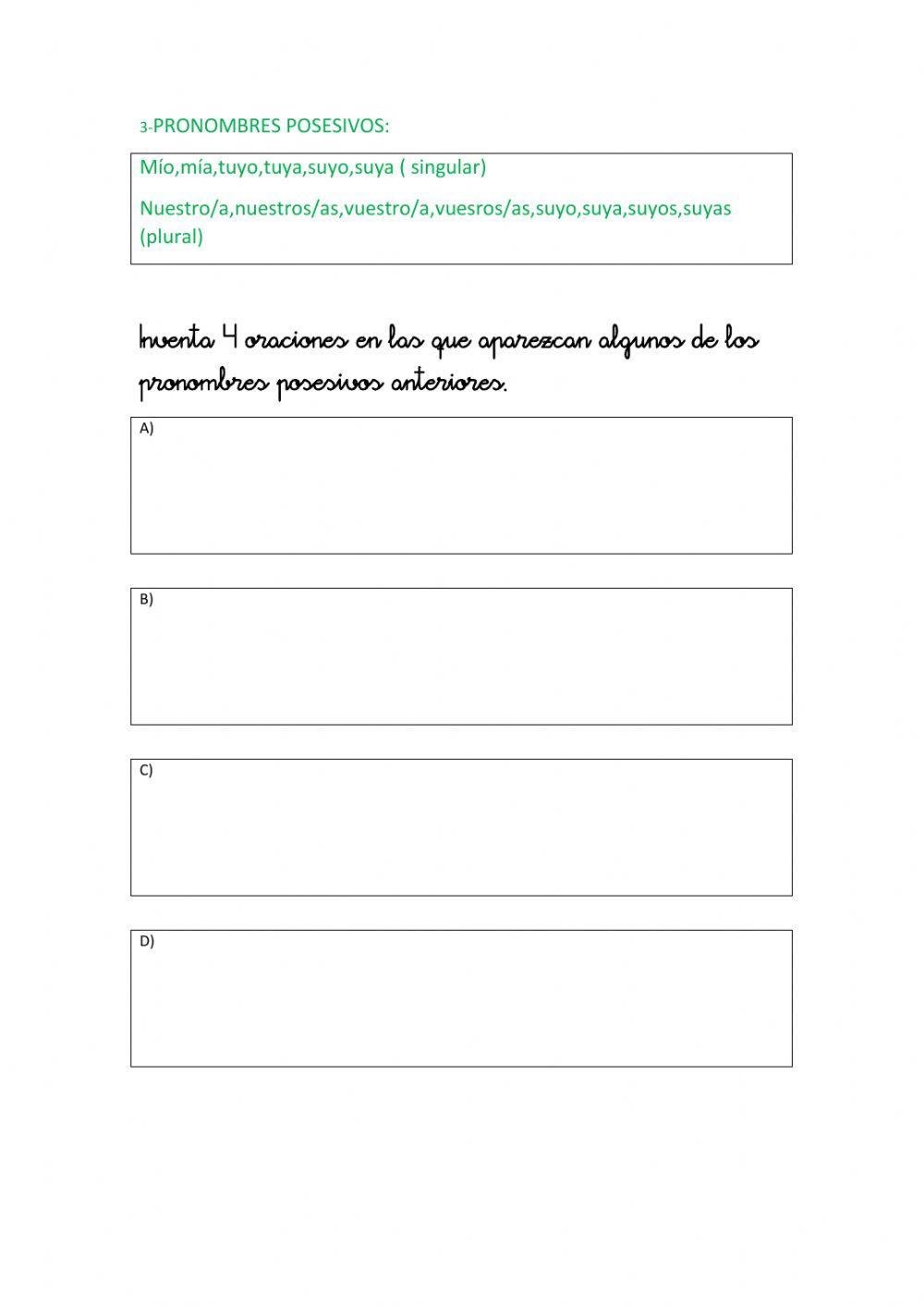 Los Pronombres (Personales, Demostrativos y Posesivos)