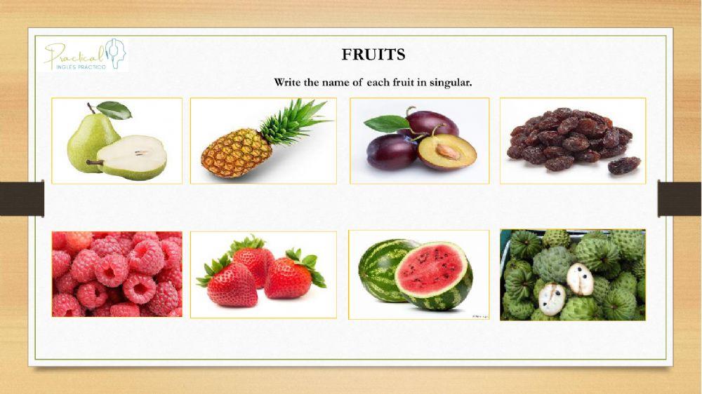 Vocabulary test - fruits - part 2