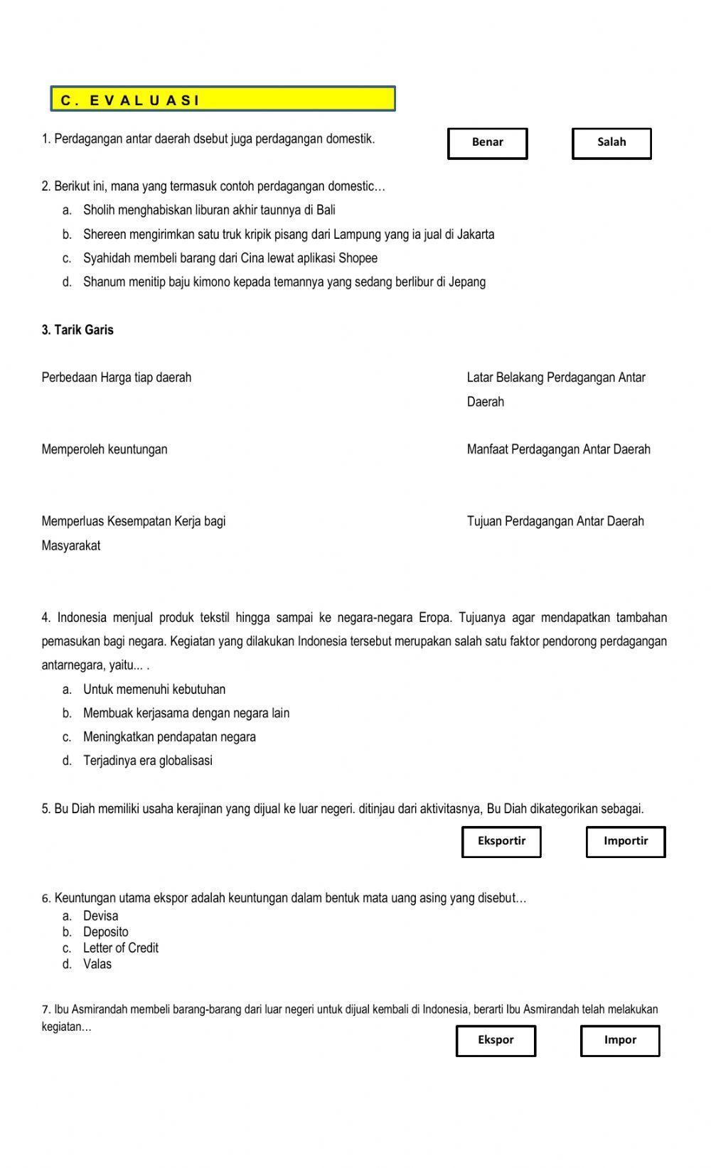 Perdagangan antar Daerah dan antarnegara