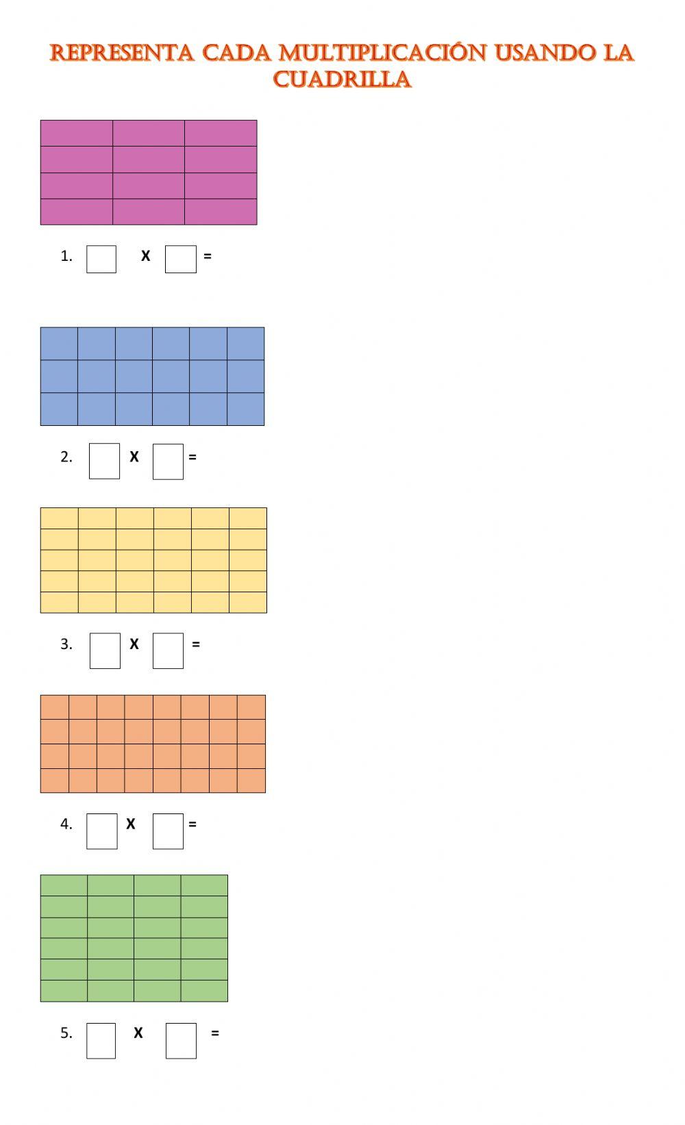 Multiplicacion usando cuadricula
