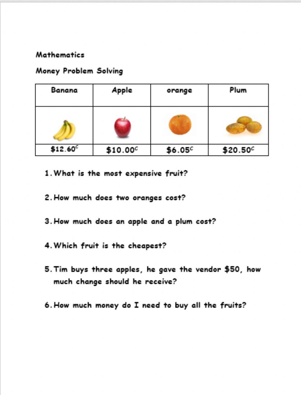 Money problem solving Money problem solving