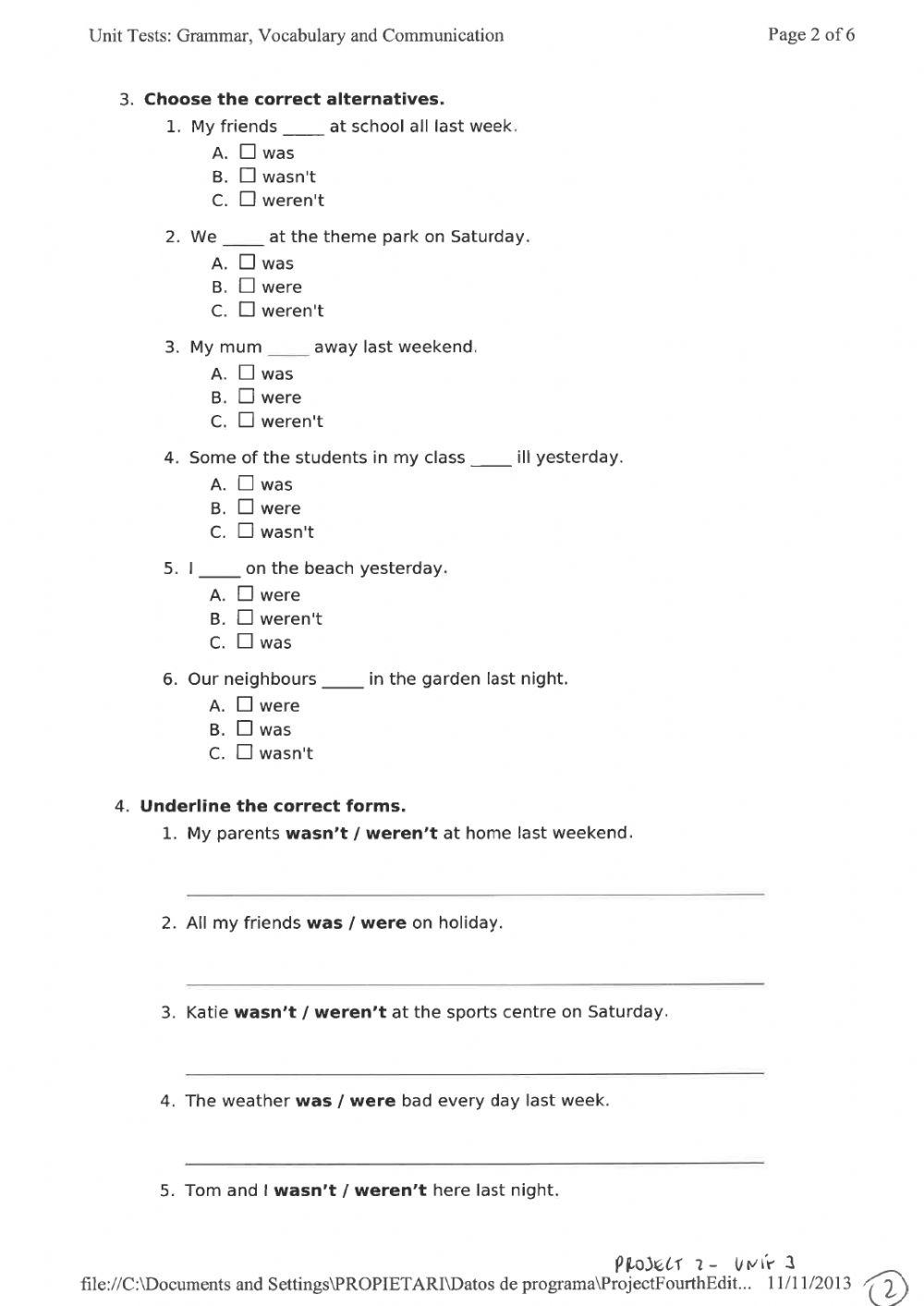 Exam PROJECT2 UNIT 3
