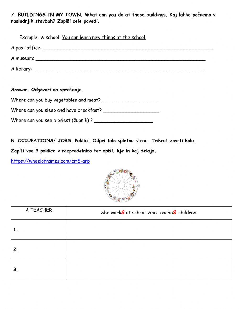 Giving directions in town