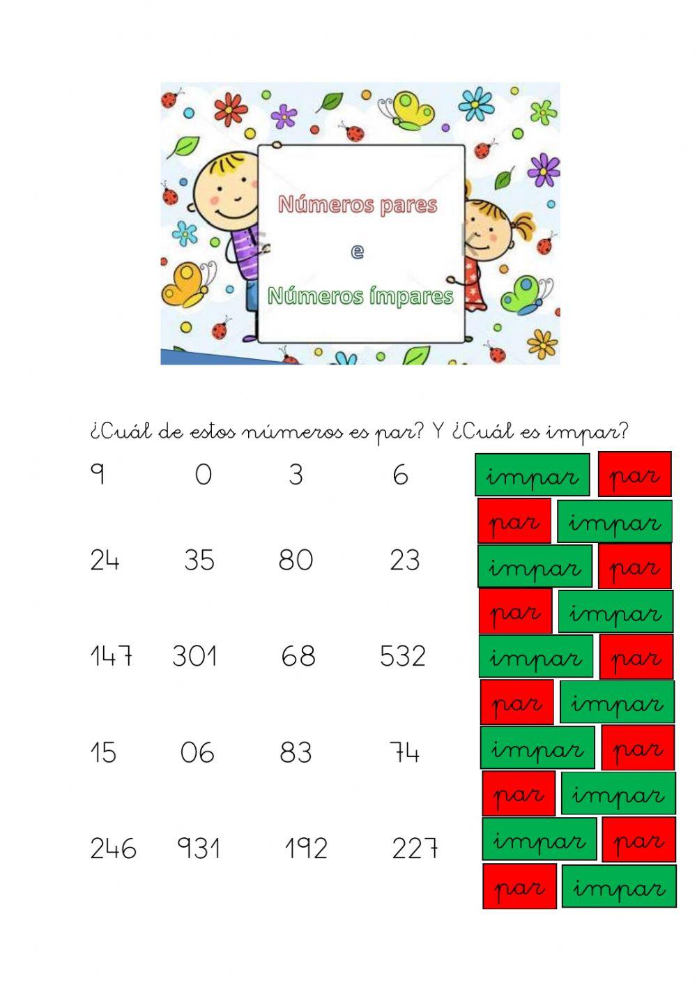 NÚMEROS PARES E IMPARES