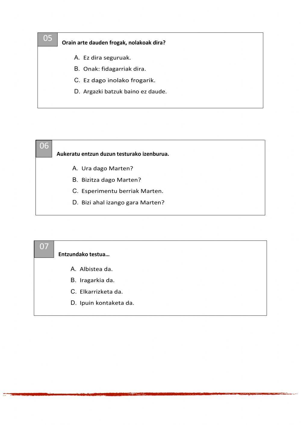 Euskara: entzungaia I - Marte