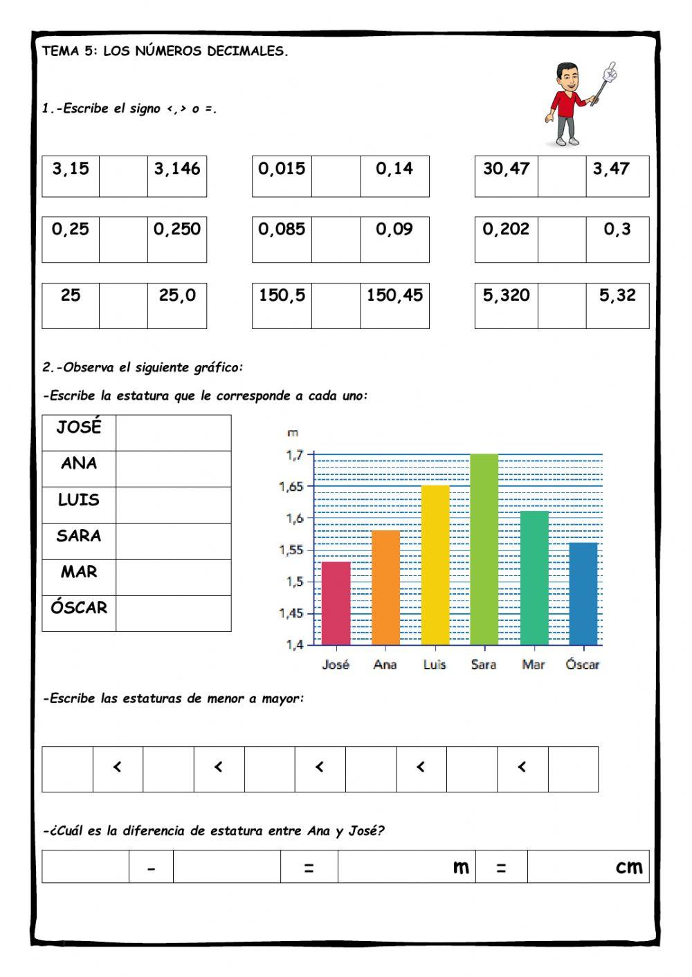 Ficha 3: Los números decimales