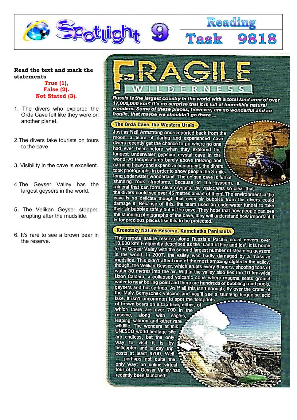 Spotlight 9 Task 9818