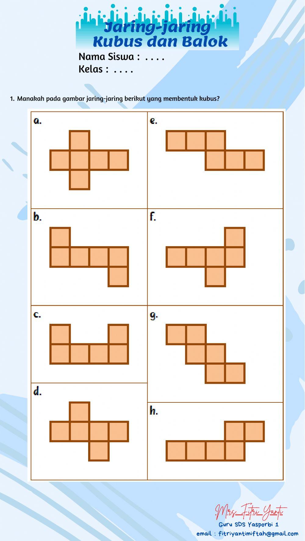 Jaring-jaring Kubus dan Balok (Geometri) Jaring-jaring Kubus dan Balok (Geometri)