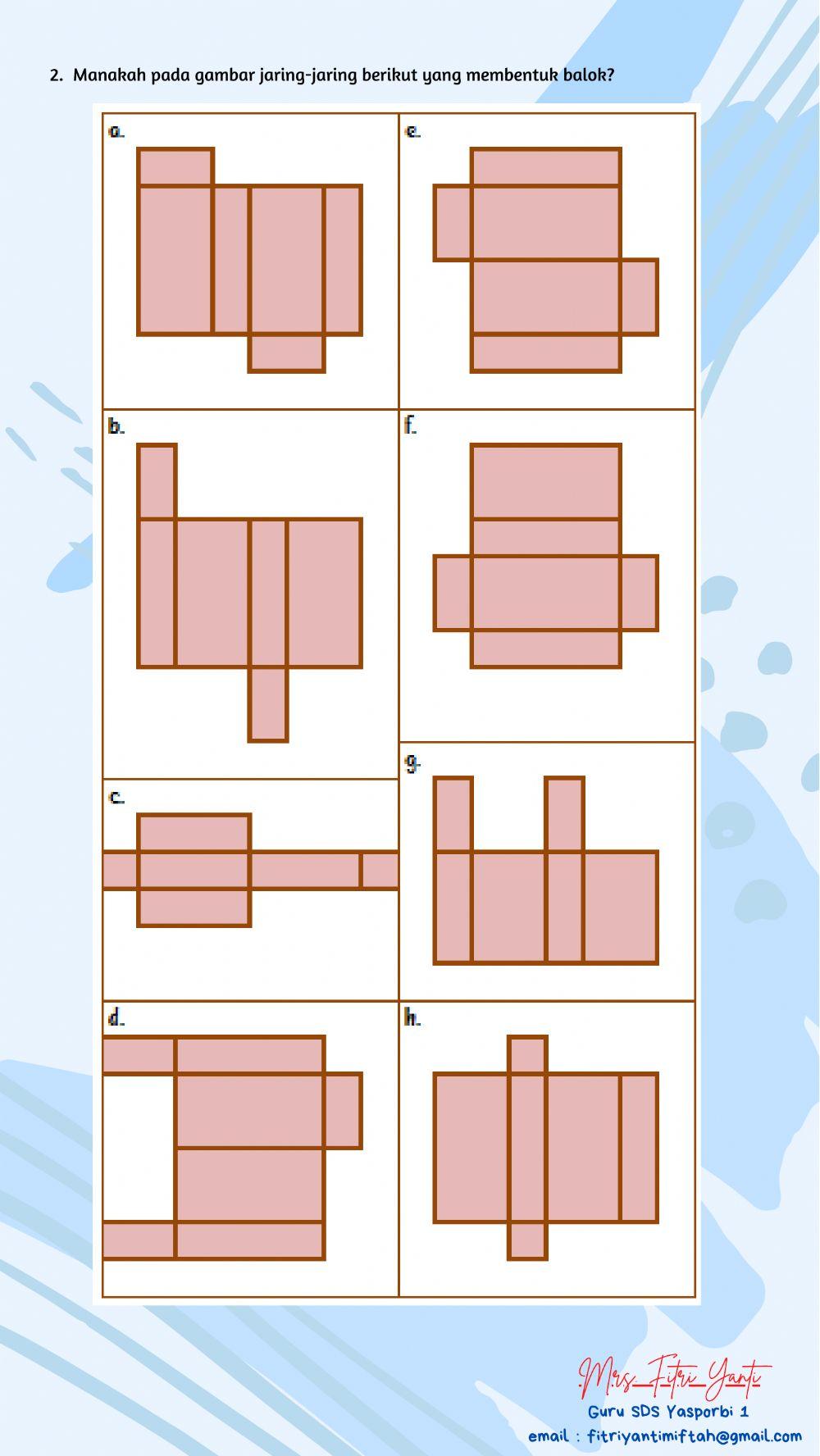 Jaring-jaring Kubus dan Balok (Geometri) Jaring-jaring Kubus dan Balok (Geometri)