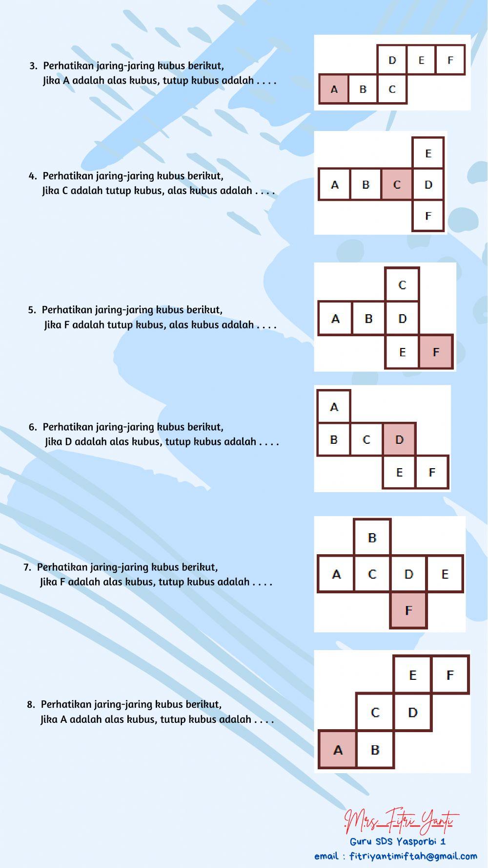Jaring-jaring Kubus dan Balok (Geometri) Jaring-jaring Kubus dan Balok (Geometri)