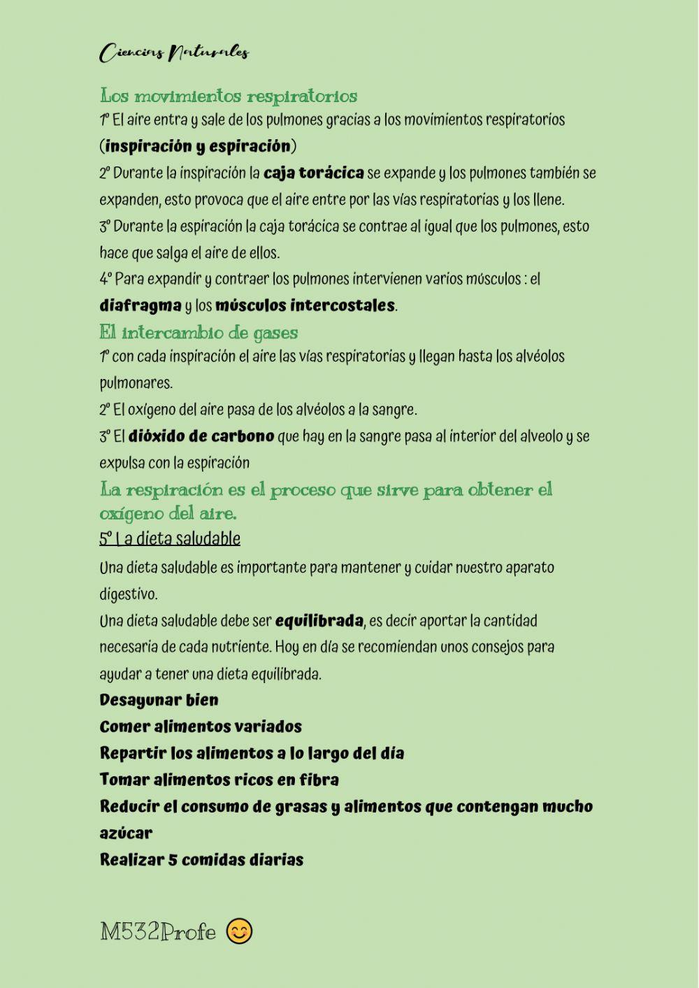 Resumen ciencias naturales. La nutrición