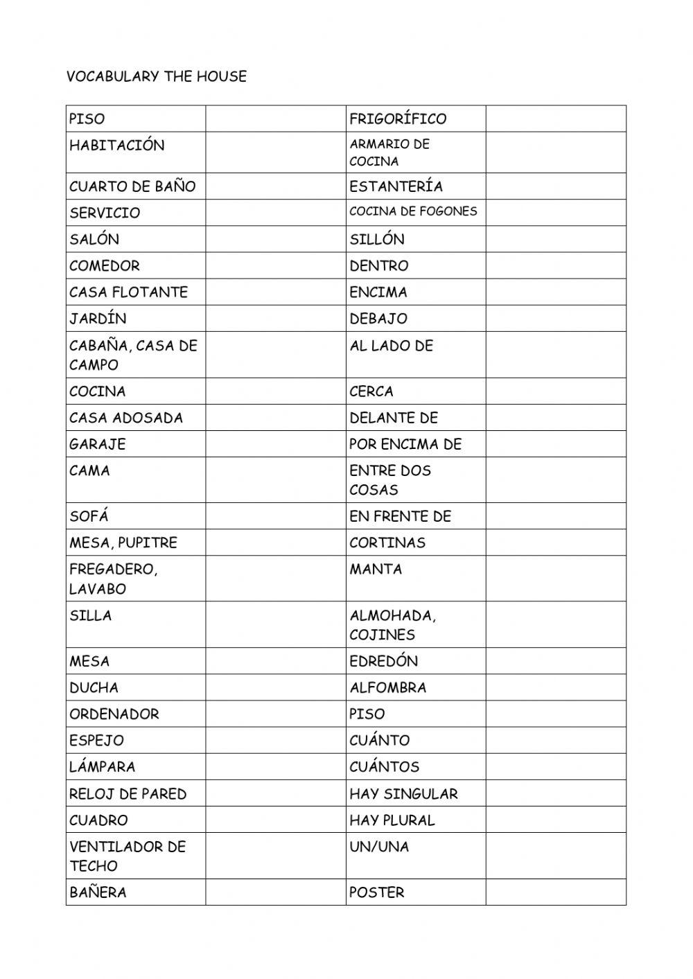 Way to english 1 vocabulary unit two