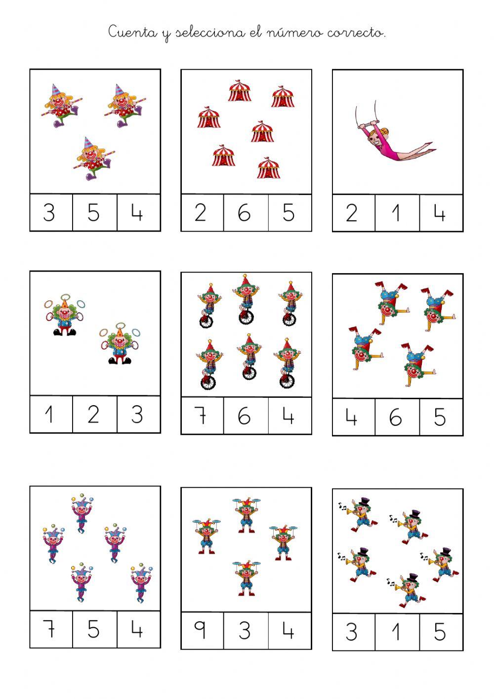 Conteo de elementos del circo