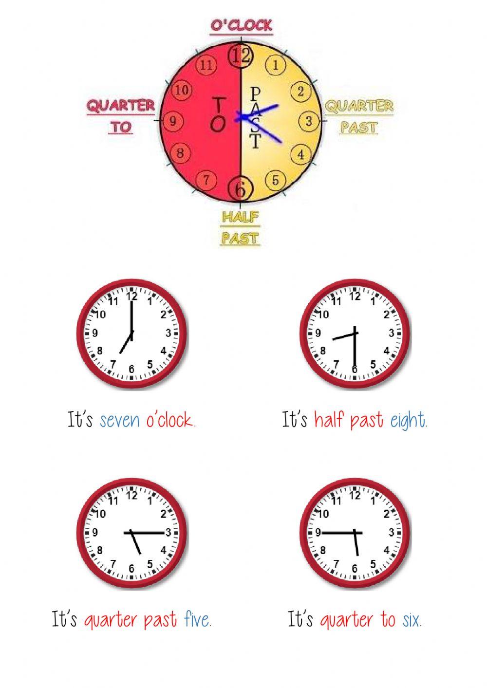 Unit 1 reading telling the time