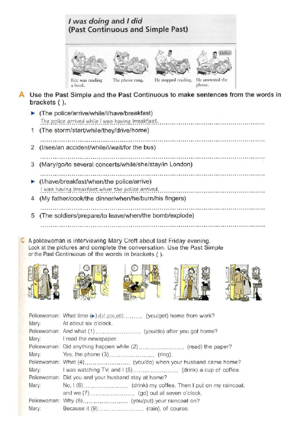 Past Continuous vs Past simple 2
