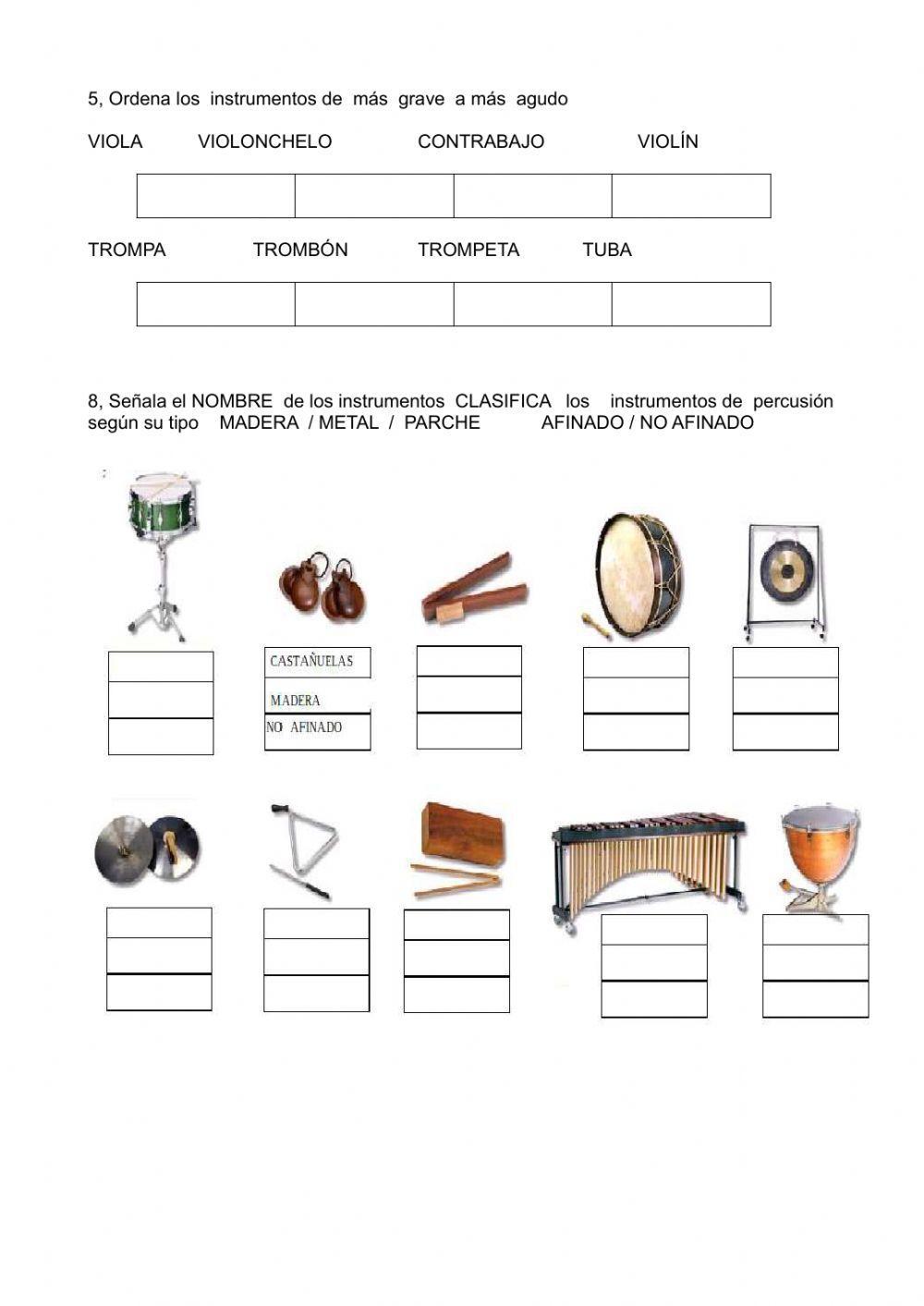 Test Instrumentos Musicales Test Instrumentos Musicales