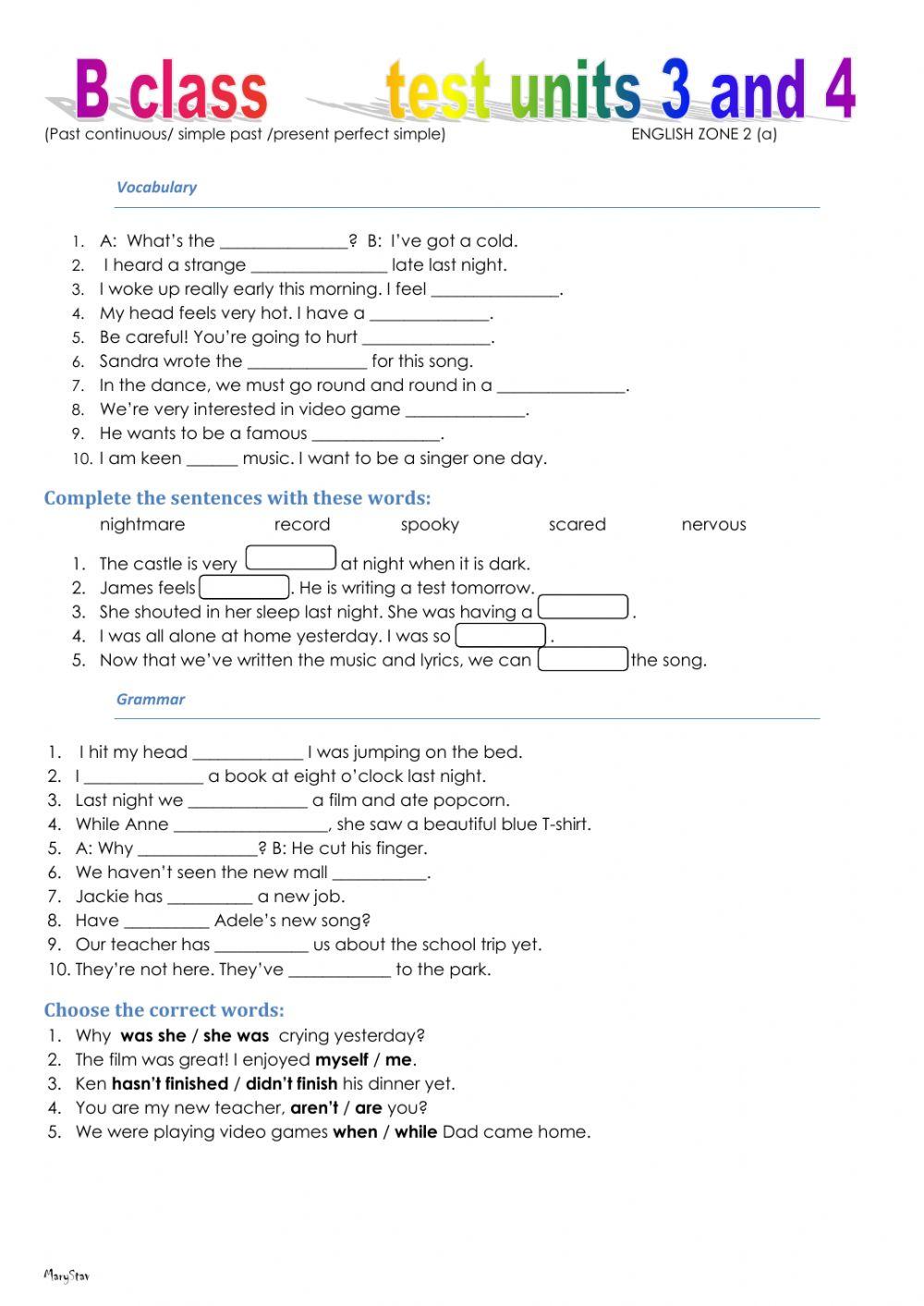 Past simple-cont.-present perfect simple