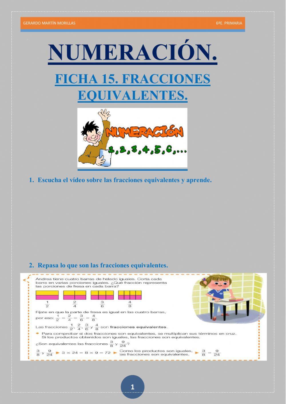Numeración. Ficha 15.