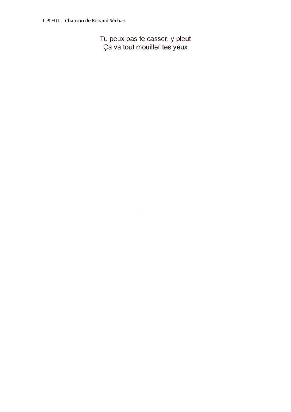 Il pleut. Ranaud Séchan