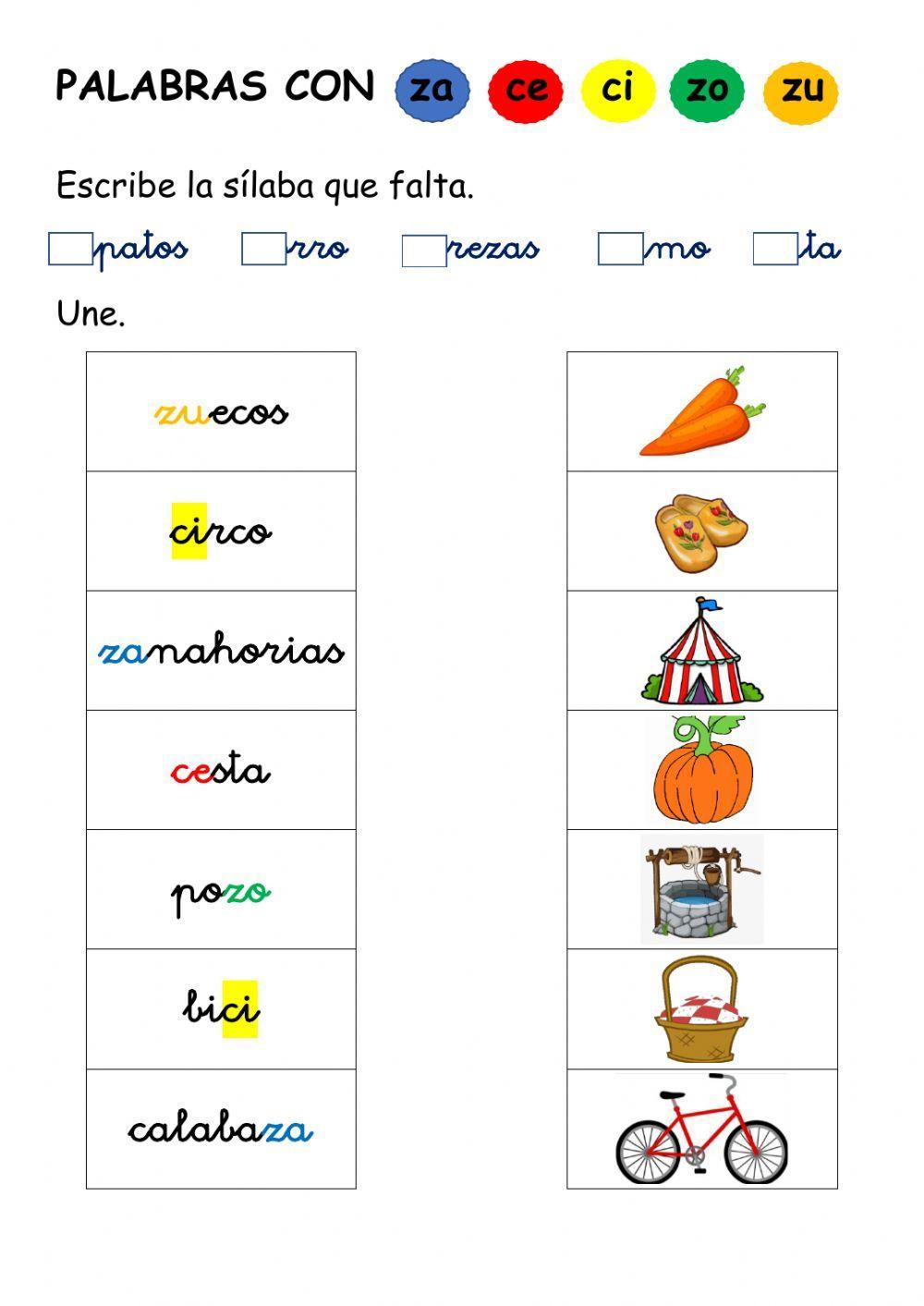LENGUA 1º Palabras con z, c , q , g.