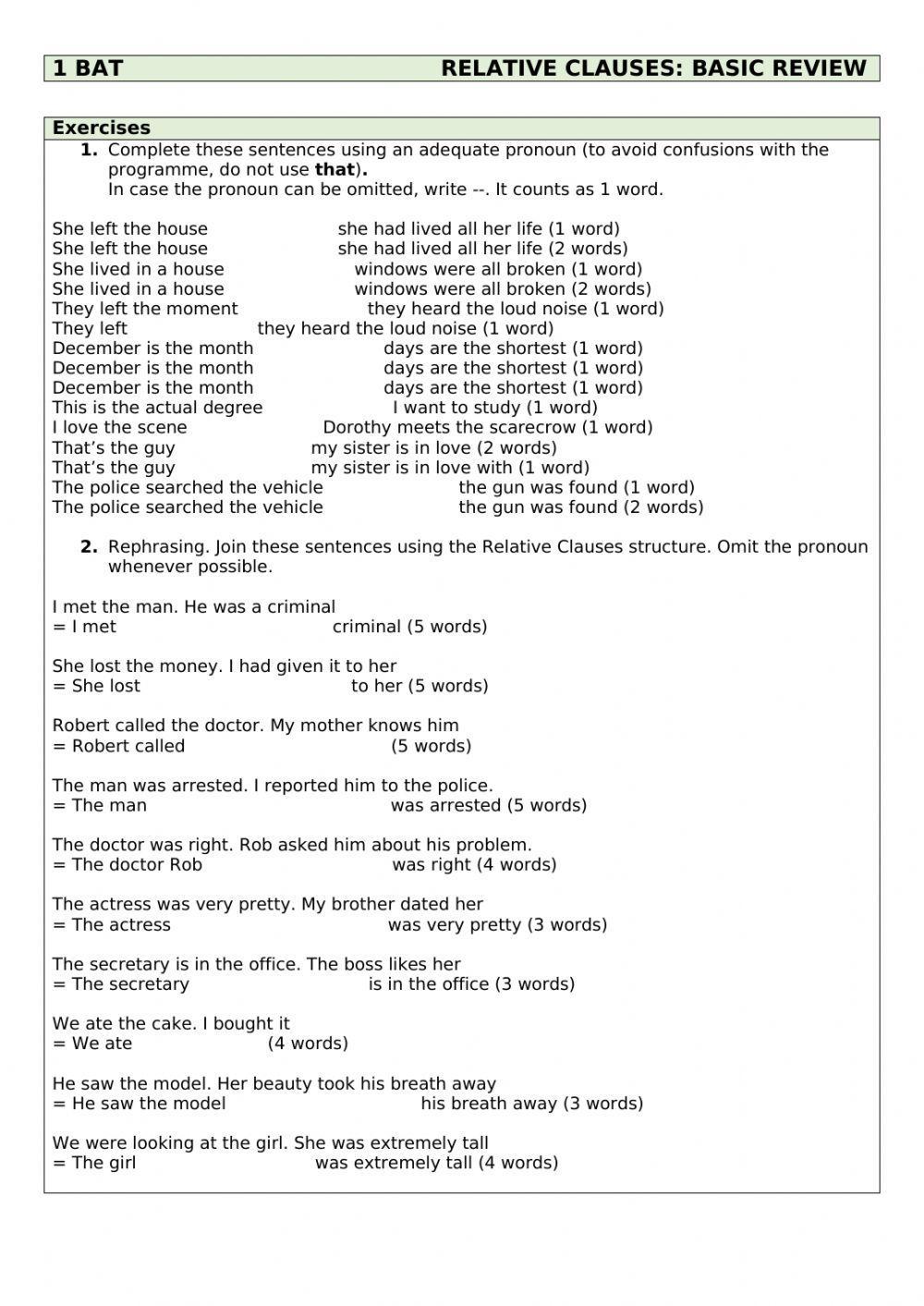 1 BAT Relative Clauses II