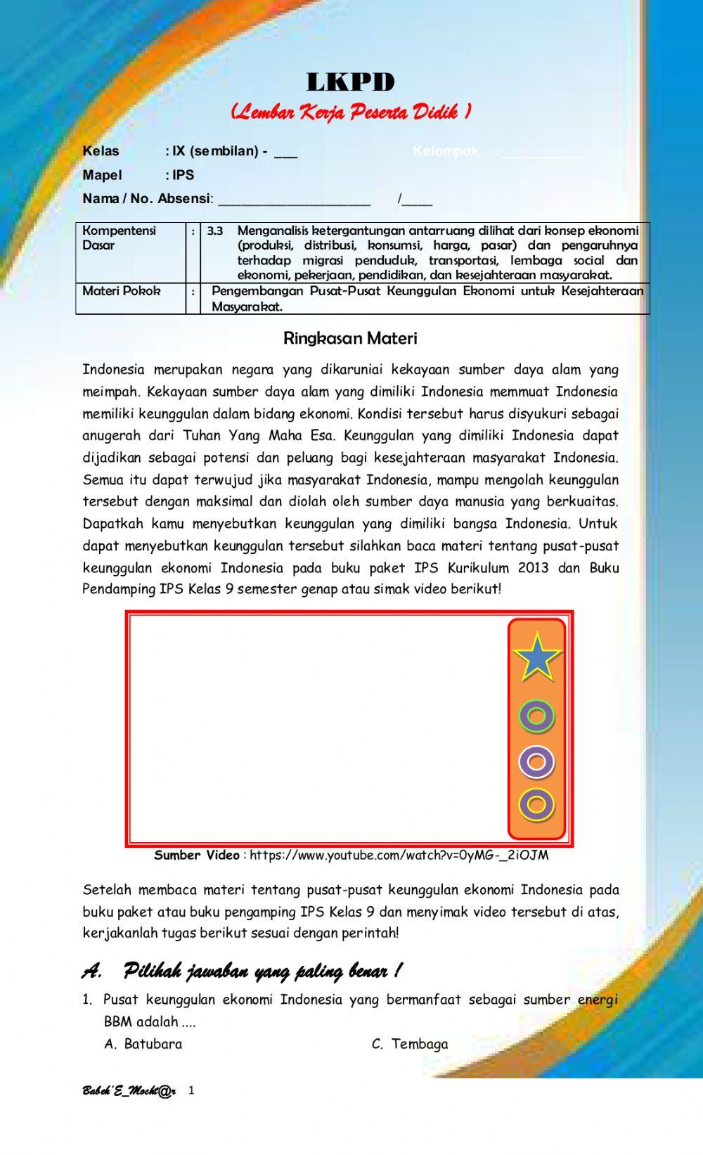 LKPD IPS 9 Semester 2 .