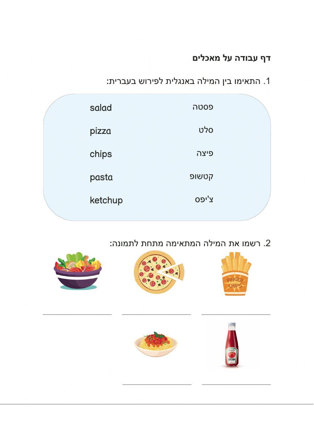 Food- אנגלית עברית