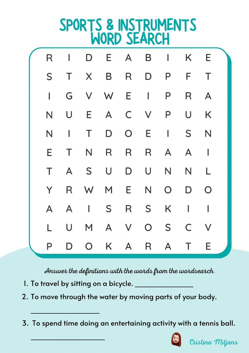 Definition wordsearch