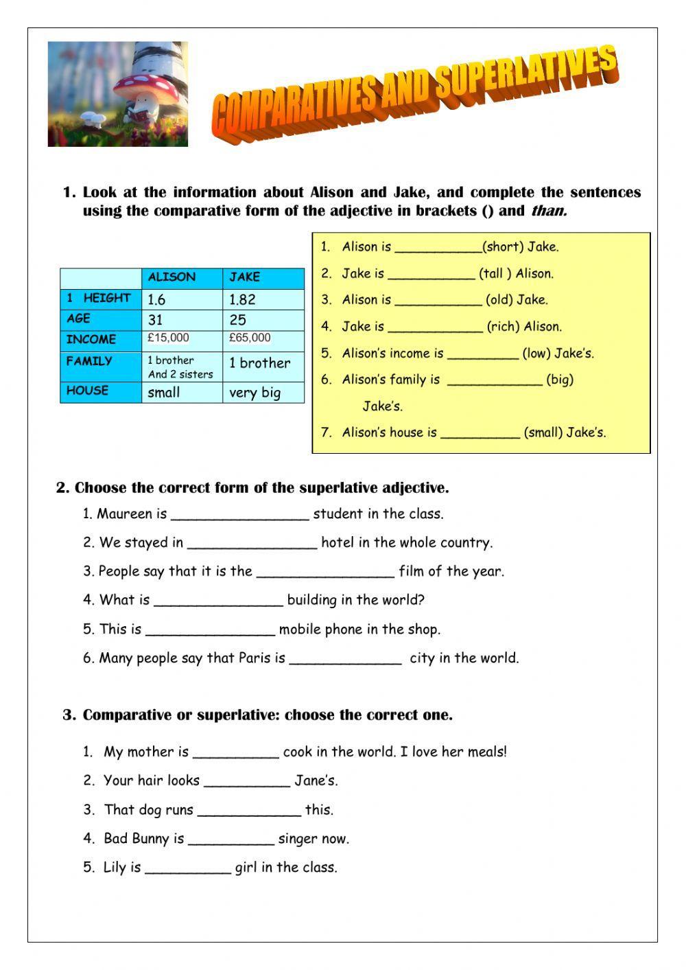 Comparatives and superlatives