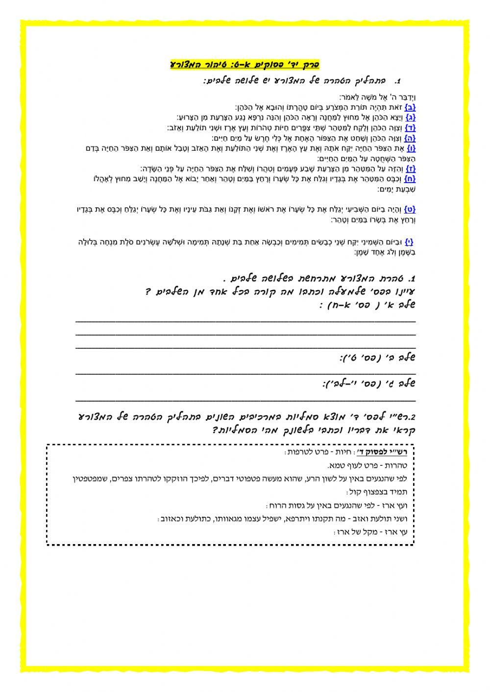 ויקרא יג-יד מצורע