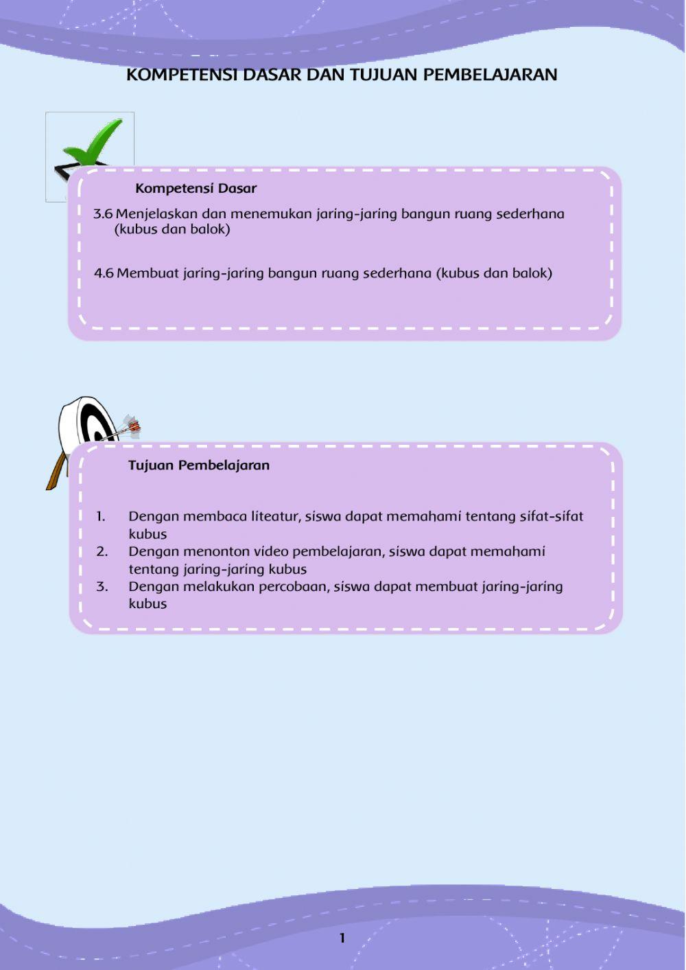 Sifat dan Jaring-jaring Kubus