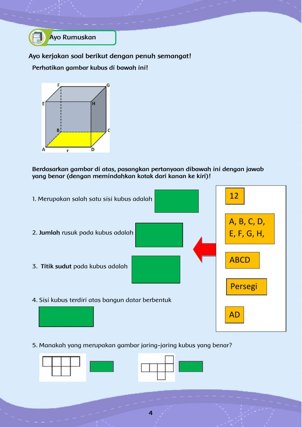 Sifat dan Jaring-jaring Kubus
