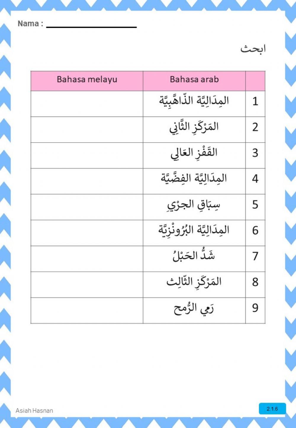 Bahasa arab tahun 6 tajuk 1