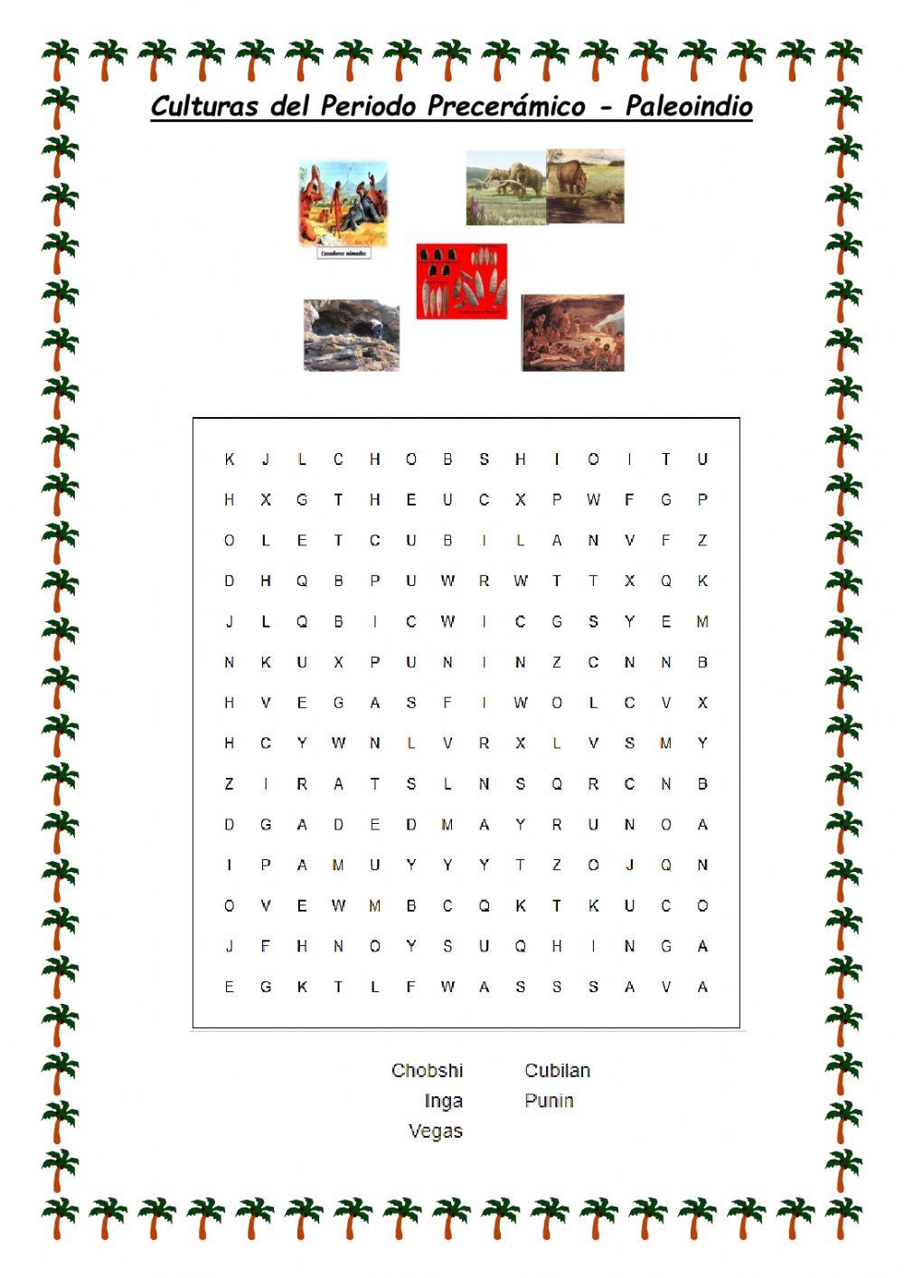 Culturas del periodo Precerámico - Paleoindio