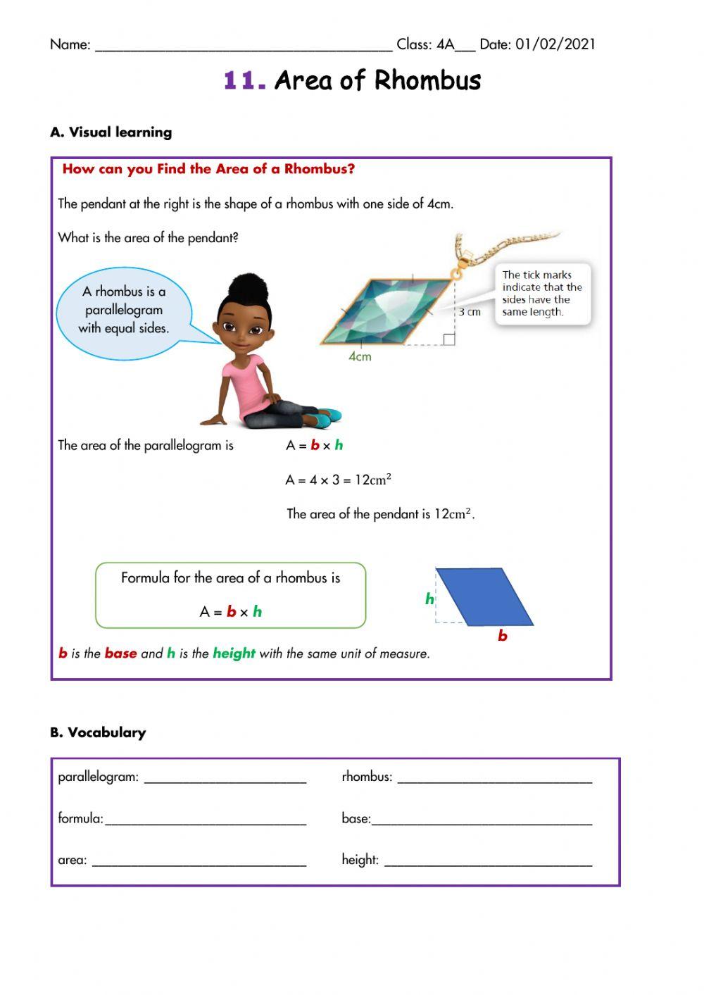 T3W5L1 - Area of Rhombus 