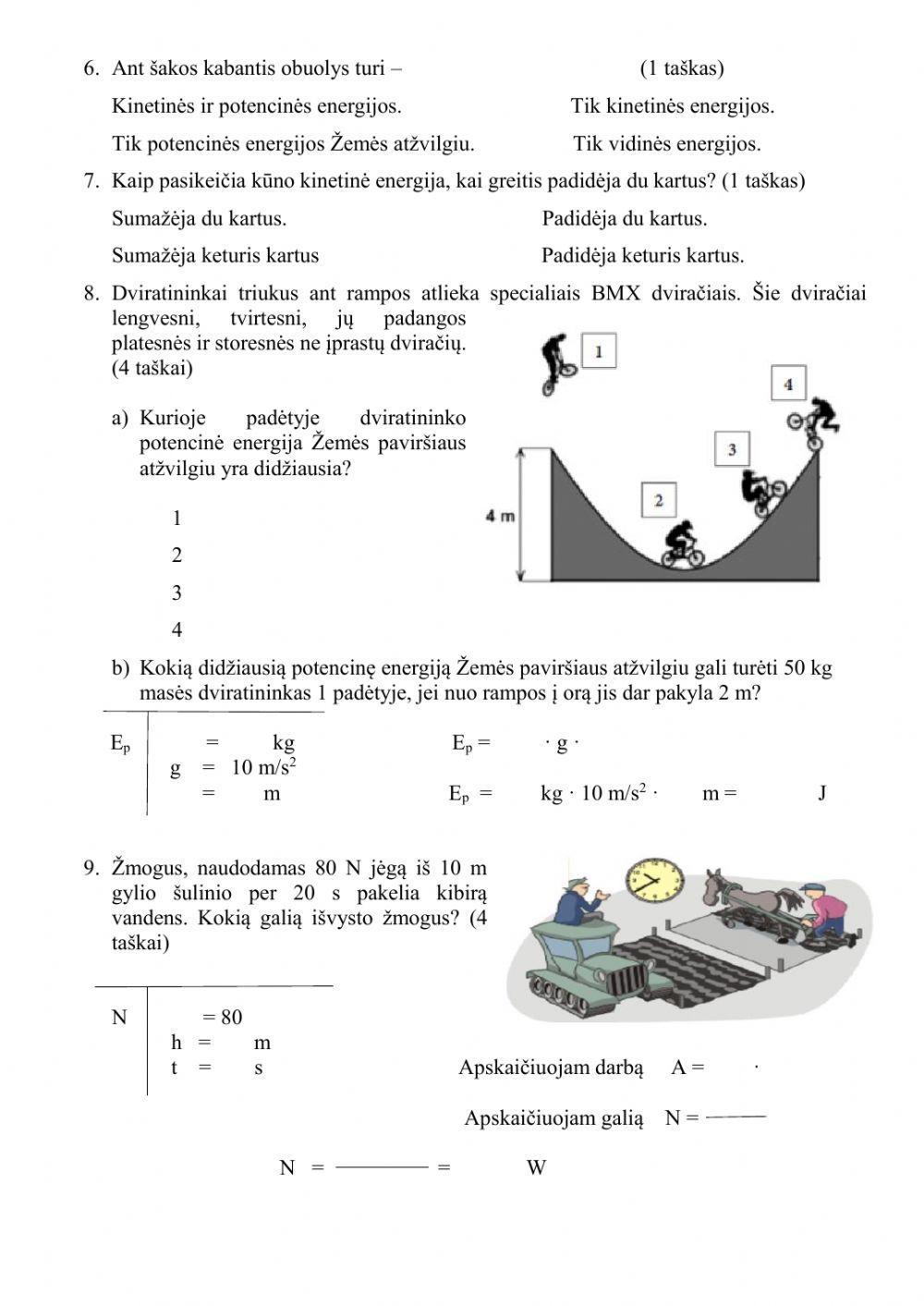 Darbas. Energija. Galia