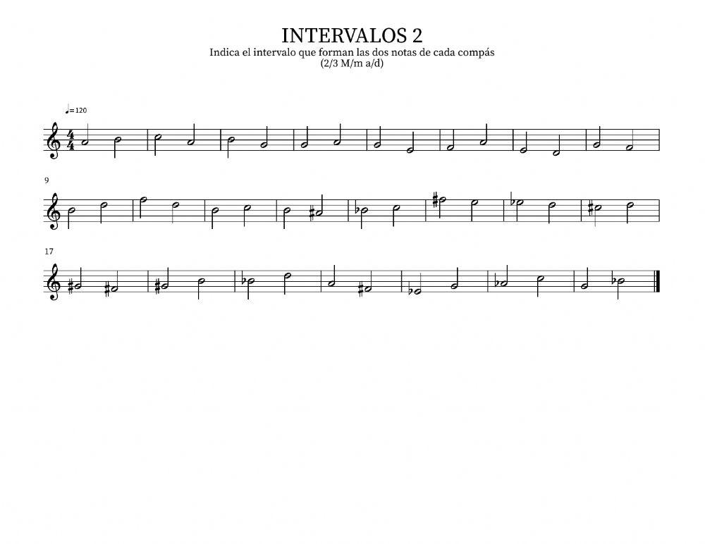 Intervalos de 2 y 3