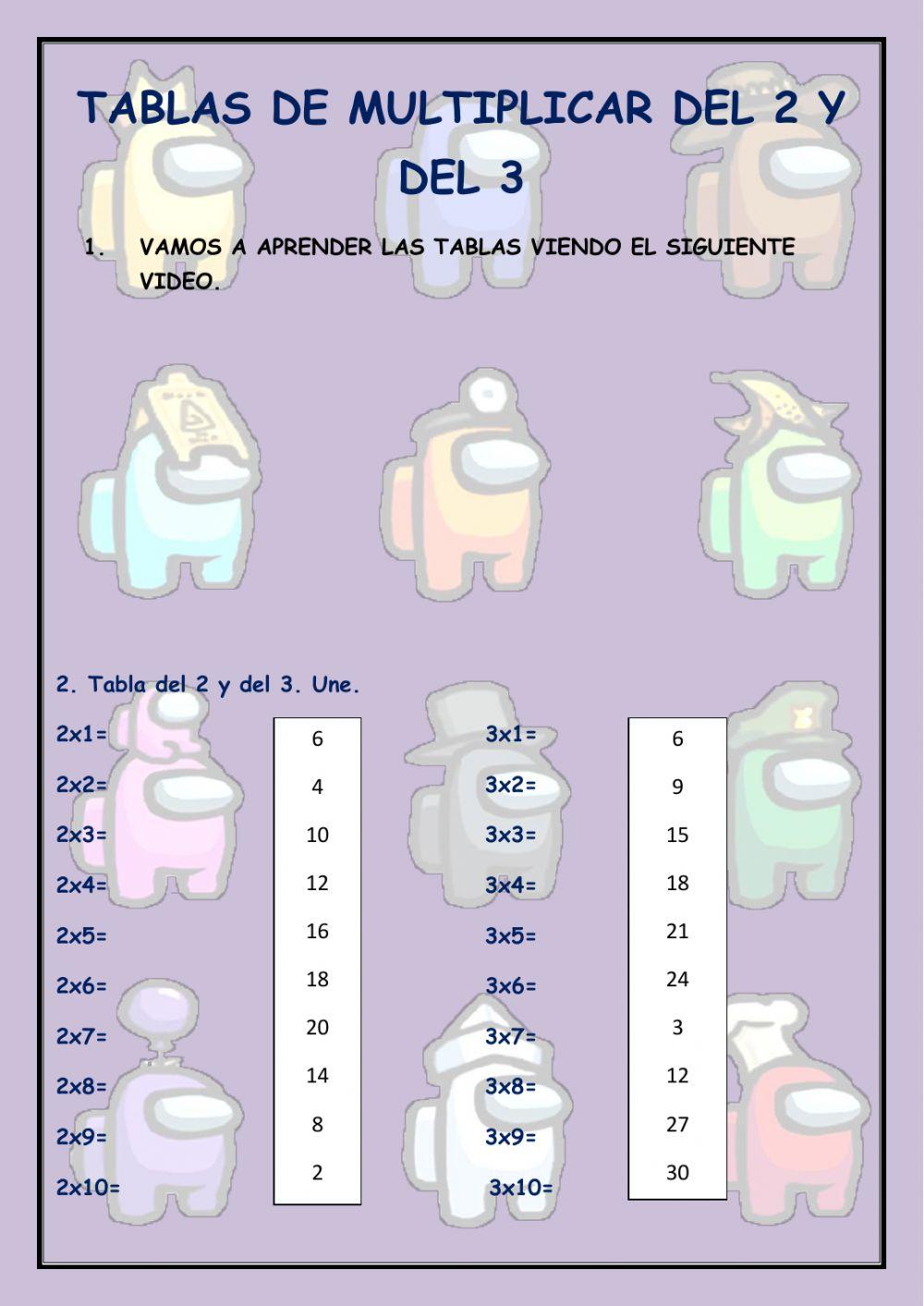 Tabla del 2 y del 3
