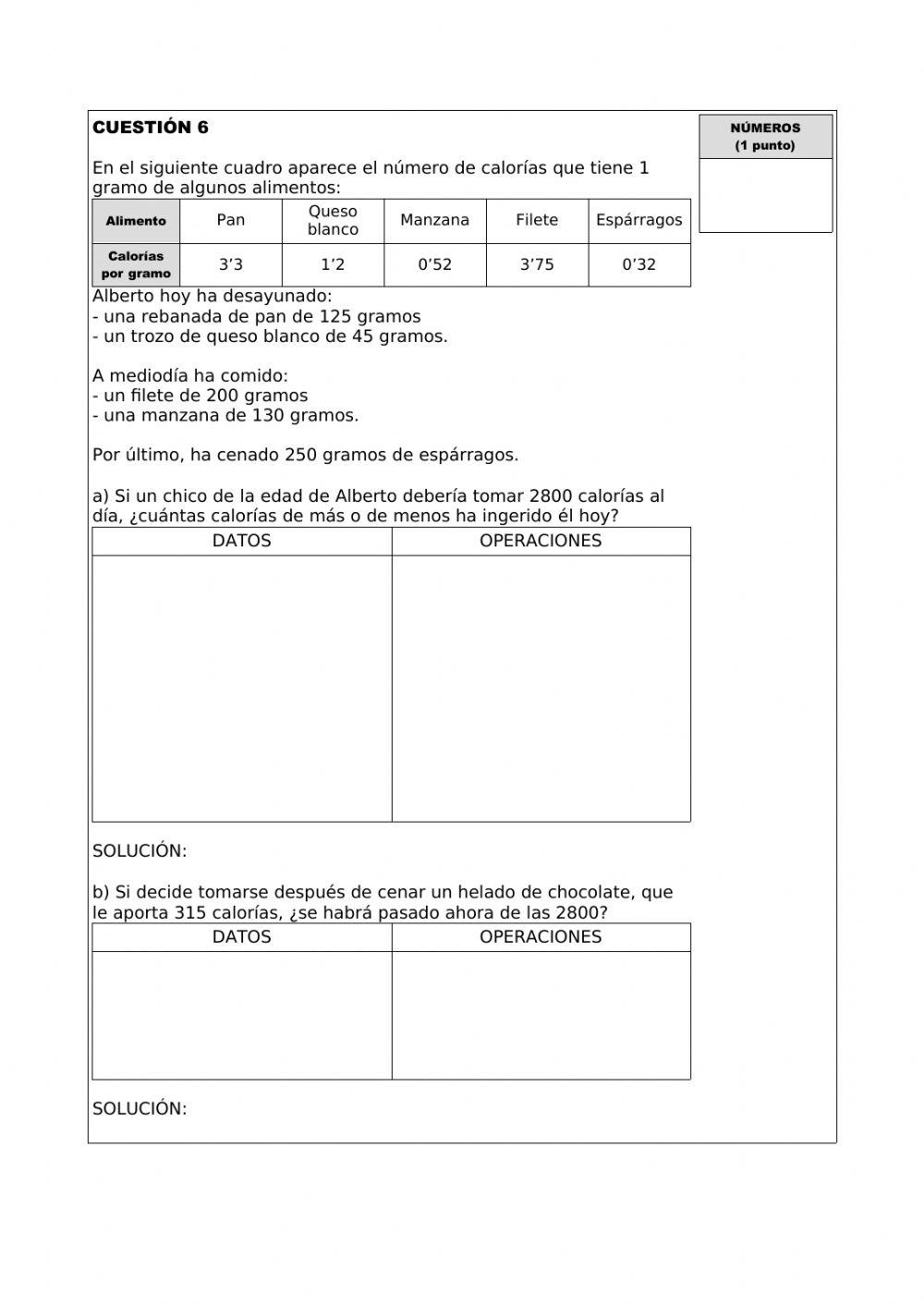 Examen de divisibilidad y problemas.
