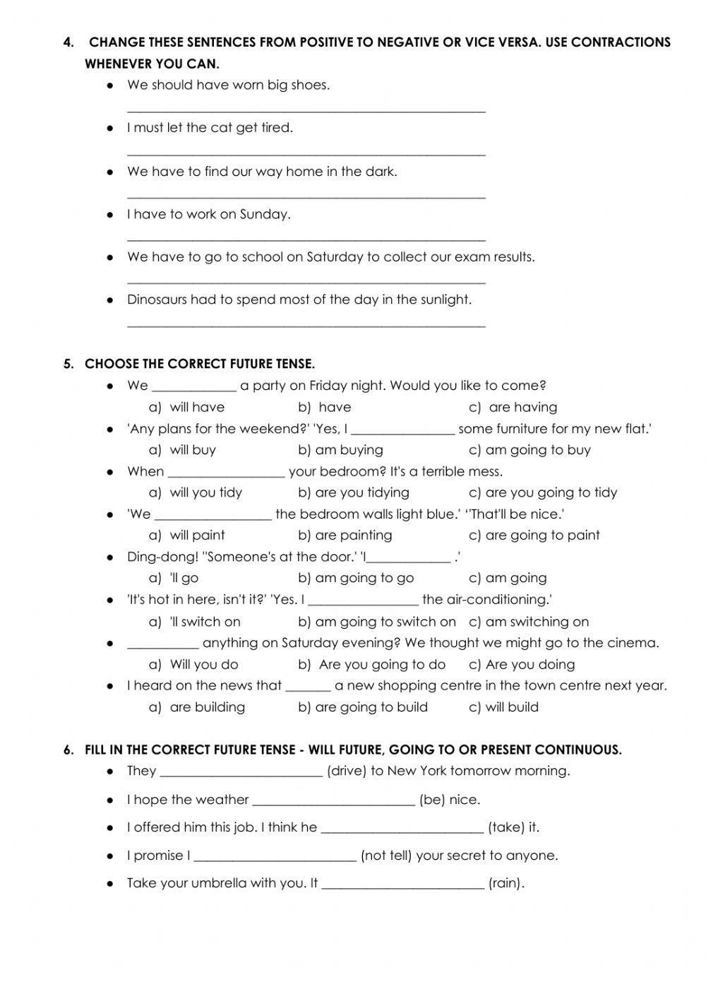 3ºESO mid-term test grammar review (second term)