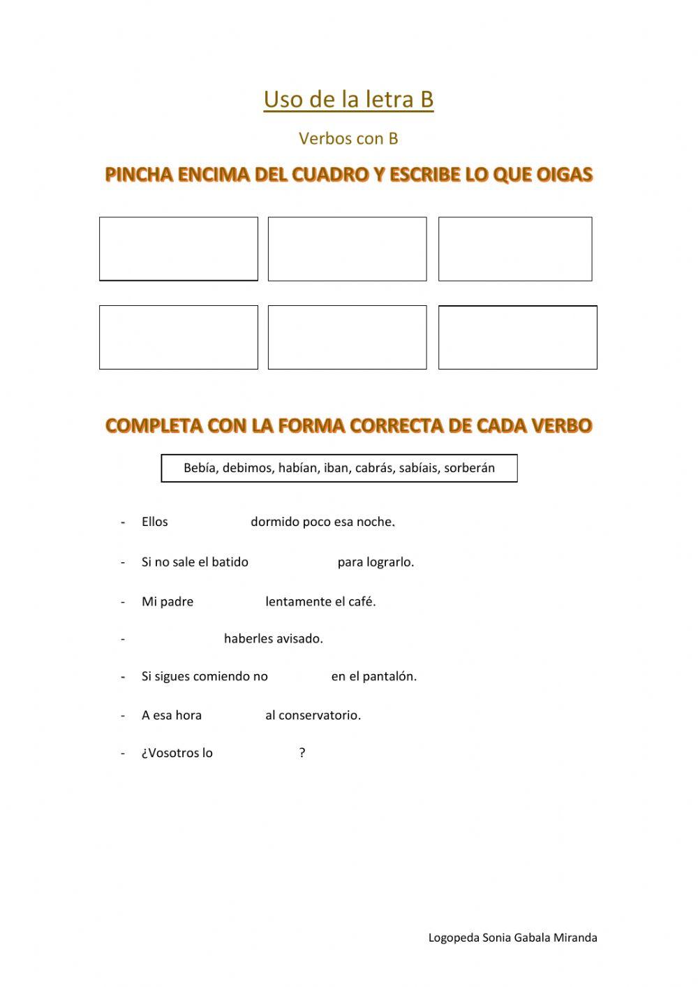 Verbos con B